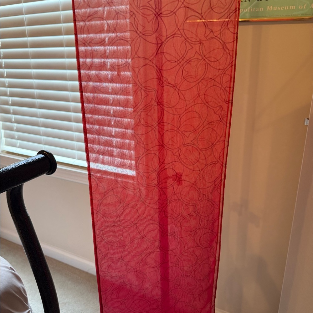 Coach Red Sheer Decorative Scarf with Subtle C Motif